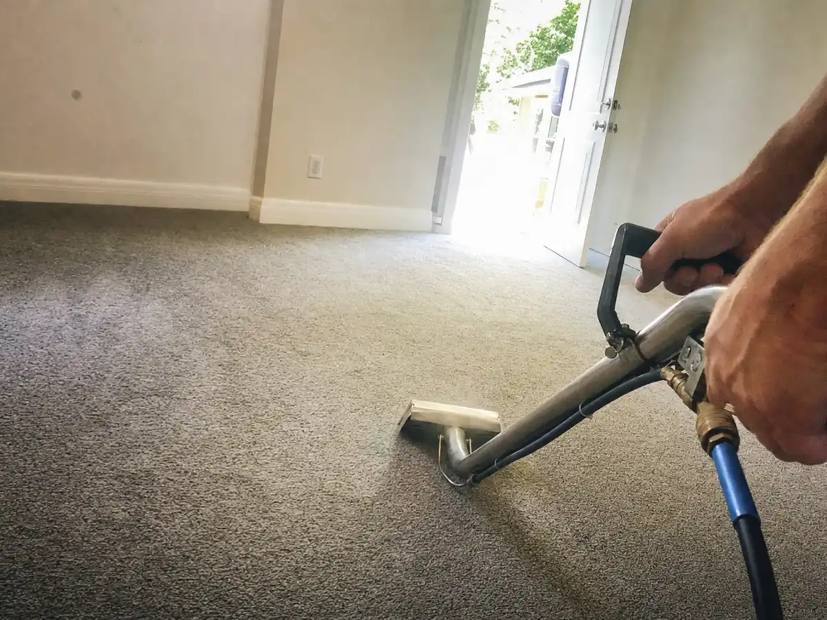 carpet cleaning technician on the job in Hermosa Beach, CA